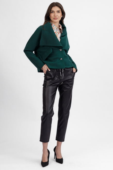 Jacheta scurta, din stofa verde inchis, uni [2]