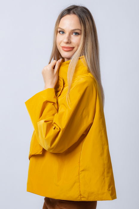 Jacheta scurta din tafta mustar petrecuta in fata [2]