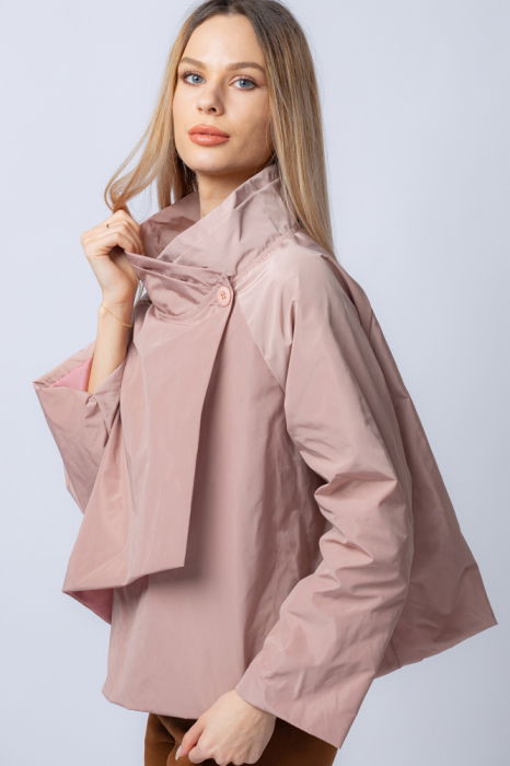 Jacheta scurta din tafta roz prafuit petrecuta in fata [2]