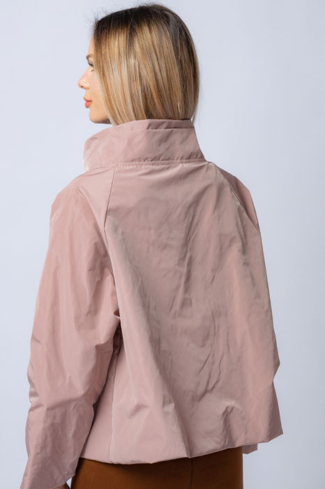 Jacheta scurta din tafta roz prafuit petrecuta in fata [3]
