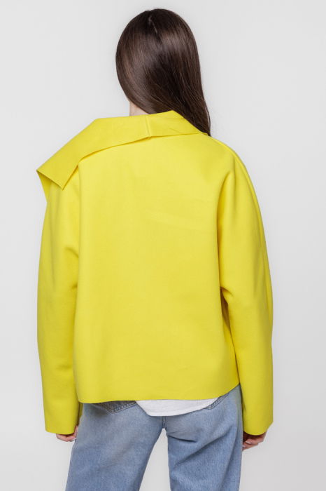 Jacheta scurta oversize, din stofa galbena [4]