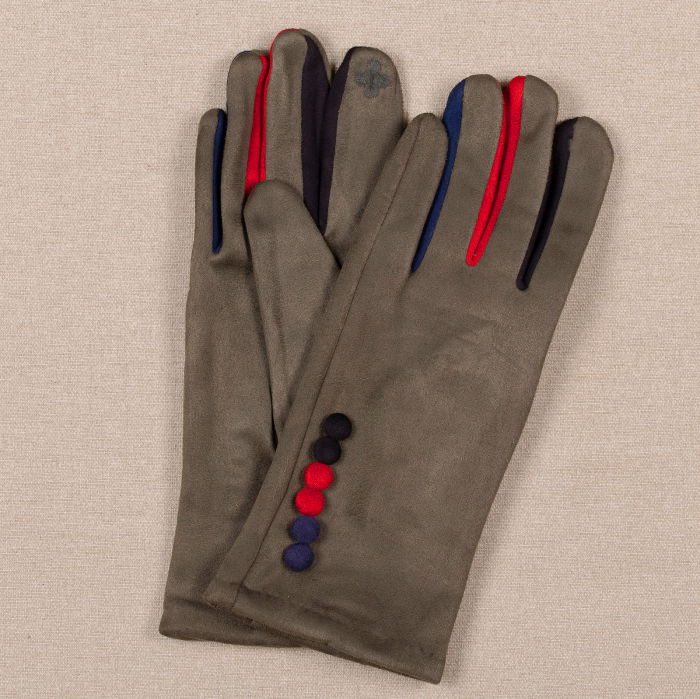 Manusi dama kaki clasice cu nasturi colorati [1]