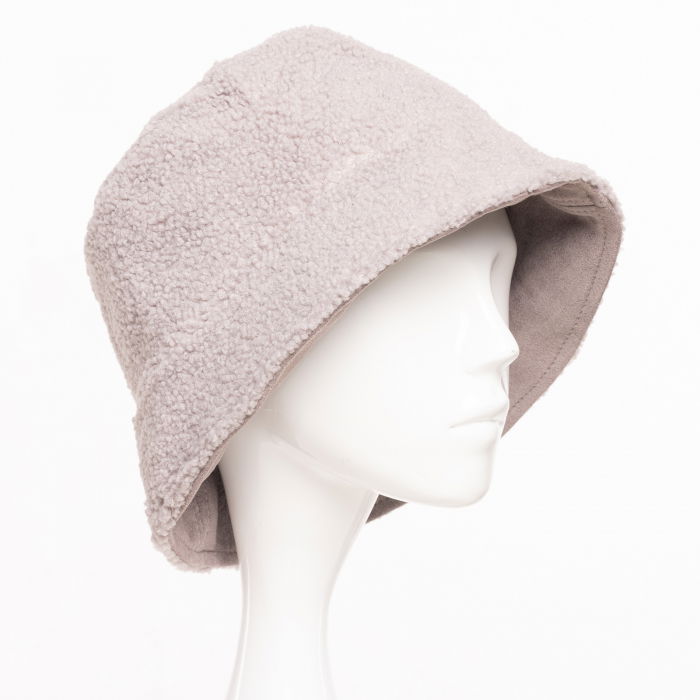 Palarie clos reversibila cu o fata blanita si o fata catifelata, gri deschis [2]