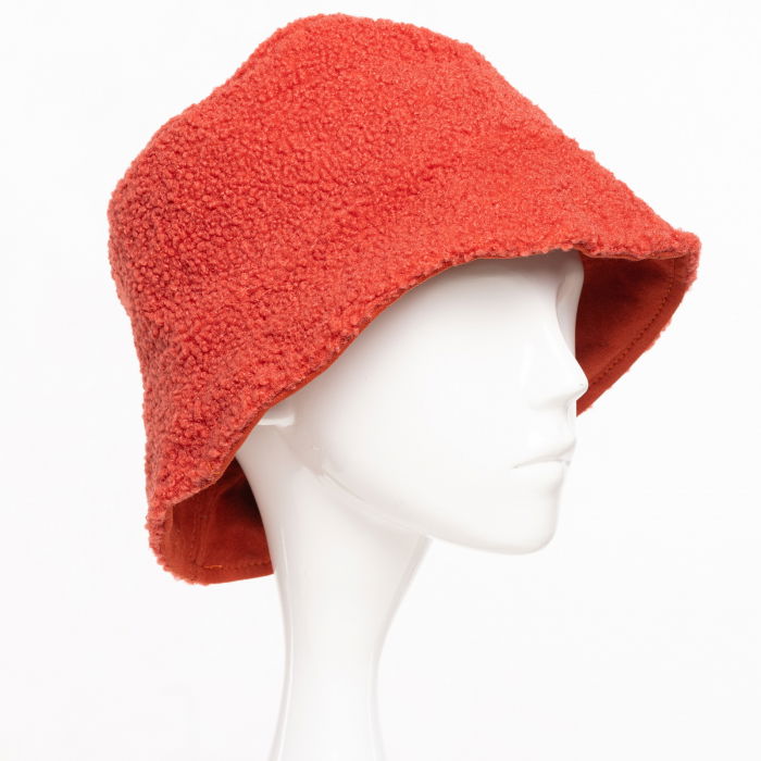 Palarie clos reversibila cu o fata blanita si o fata catifelata, rosu caramiziu [2]