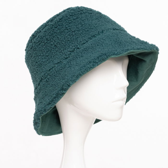 Palarie clos reversibila cu o fata blanita si o fata catifelata, verde [2]
