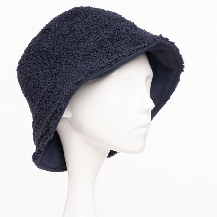 Palarie clos reversibila cu o fata blanita si o fata catifelata, bleumarin [2]