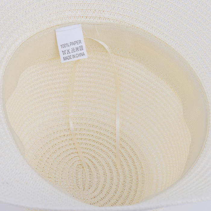 Palarie de paie impletita cu decoratiune din scoici, camel [8]