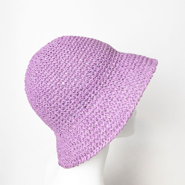 Palarie flexibila de paie impletita cu bor mic , lila [4]