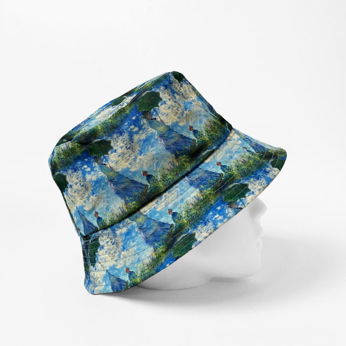 Palarie unisex cu doua fete imprimata cu reproducere dupa Claude Monet " Femeia cu umberala de soare " [2]