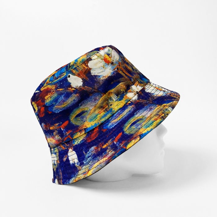 Palarie unisex cu doua fete imprimata cu reproducere dupa o pictura cu nuferi [2]