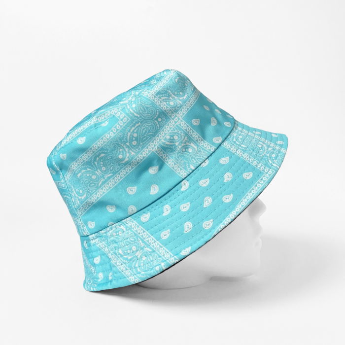 Palarie unisex cu doua fete, paisley bleu si negru [2]