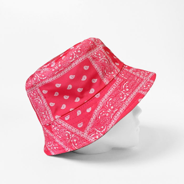 Palarie unisex cu doua fete, paisley fucsia si negru [2]