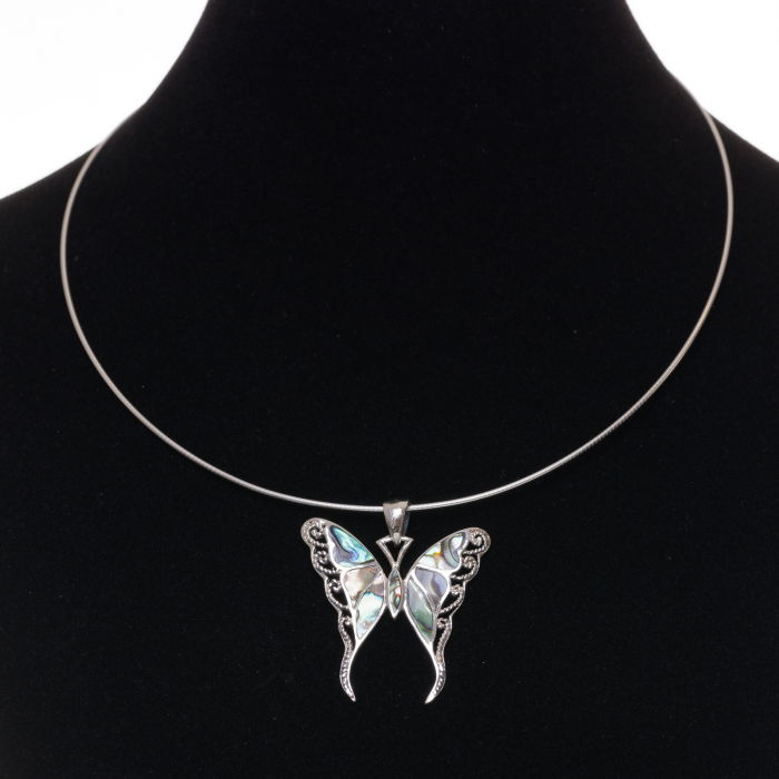 Pandant fluturas din argint 925 cu aripi din paua shell [2]