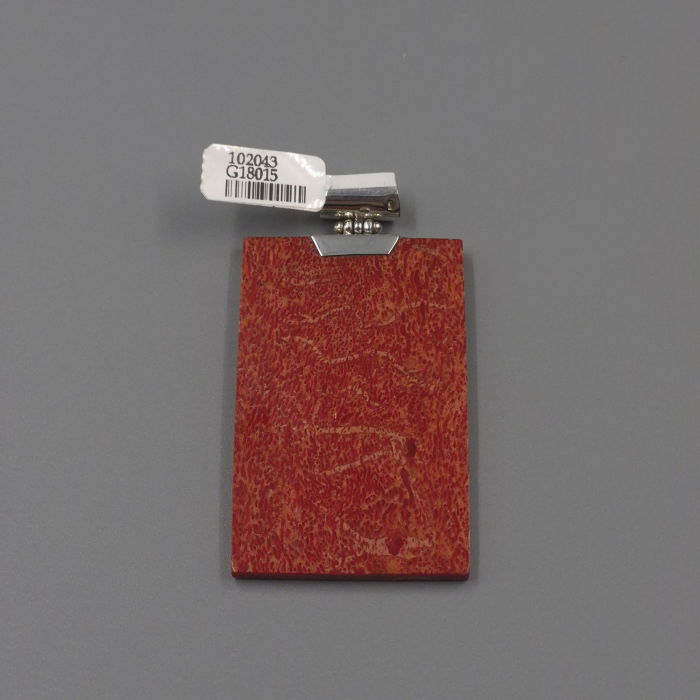 Pandantiv rectangular din argint 925 cu coral, design statement [3]