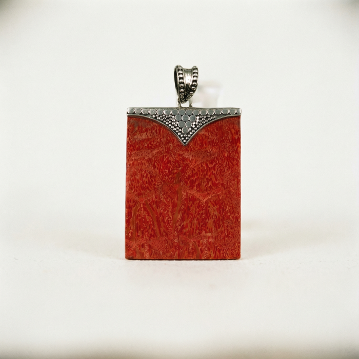 Pandantiv statement din argint 925, cu coral natural [3]