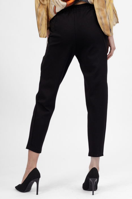 Pantaloni pana negri din jerseu de vascoaza, casual [4]