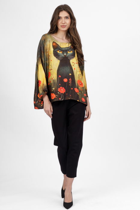 Pantaloni pana negri din jerseu de vascoaza, casual [5]