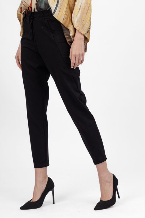 Pantaloni pana negri din jerseu de vascoaza, casual [3]