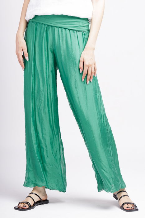 Pantaloni verzi din matase si vascoza,, tip salvari [2]
