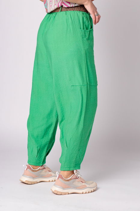 Pantaloni verzi, masura mare, cu curea, din vascoza [2]