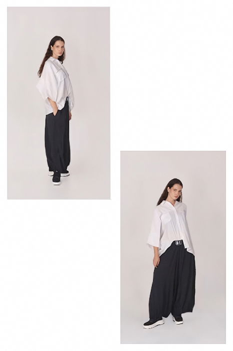 Pantaloni negri cu croiala ampla gen salvari, oversize [2]