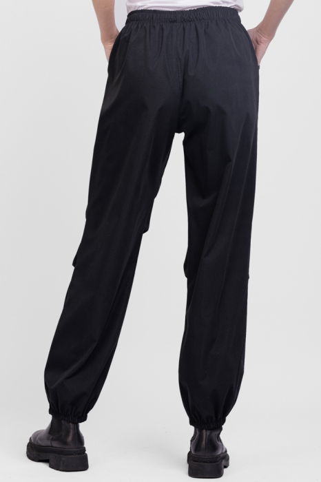 Pantaloni negri smart-casual cu elastic, nesifonabili [5]