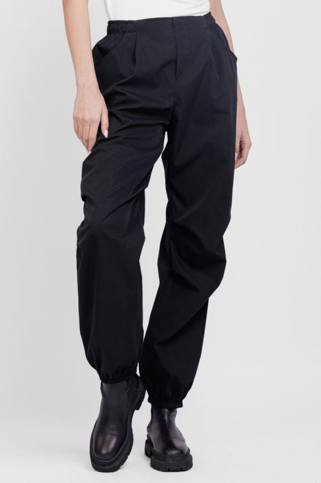 Pantaloni negri smart-casual cu elastic, nesifonabili [3]