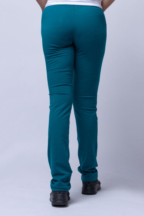 Pantaloni sport skinny turcoaz, din bumbac [3]