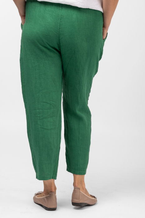 Pantaloni verzi, pana, cu snur alb, din in [3]