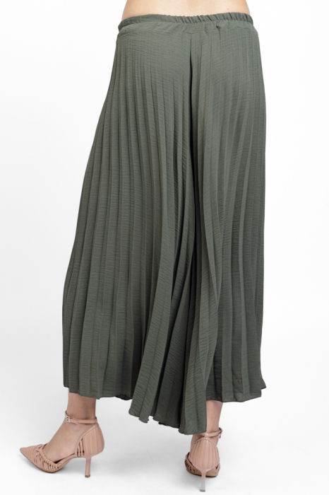 Pantaloni plisati, largi si drepti, kaki [2]