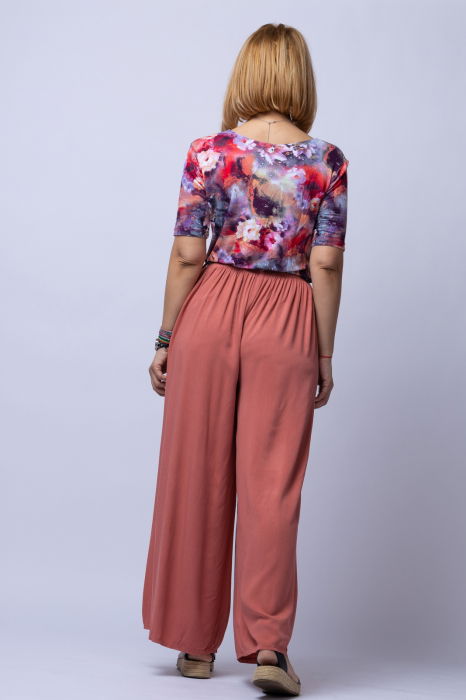 Tricou din vascoza cu imprimeu multicolor [2]