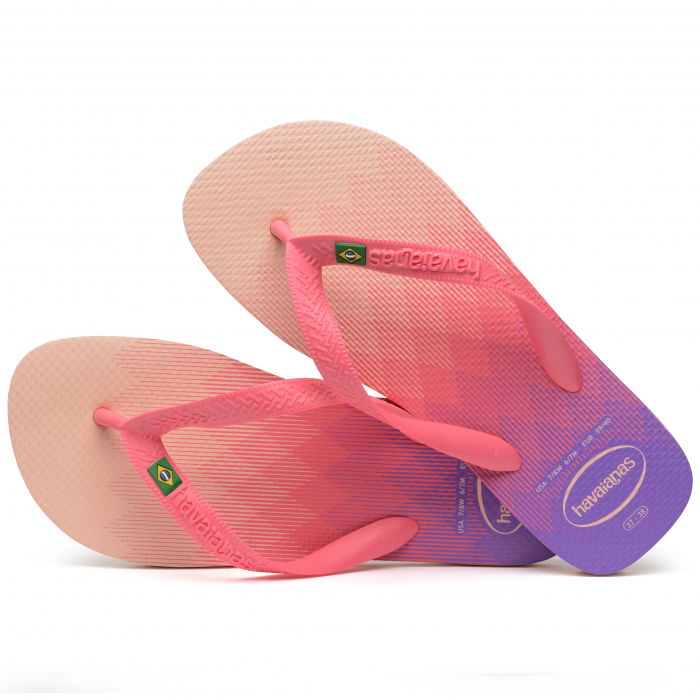 Papuci Havaianas din cauciuc natural, roz si mov [1]
