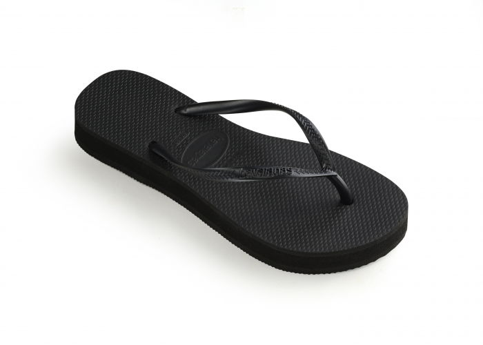 Papuci Havaianas cu talpa groasa din cauciuc natural, negru