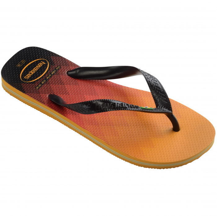 Papuci Havaianas din cauciuc natural, portocaliu cu negru [2]