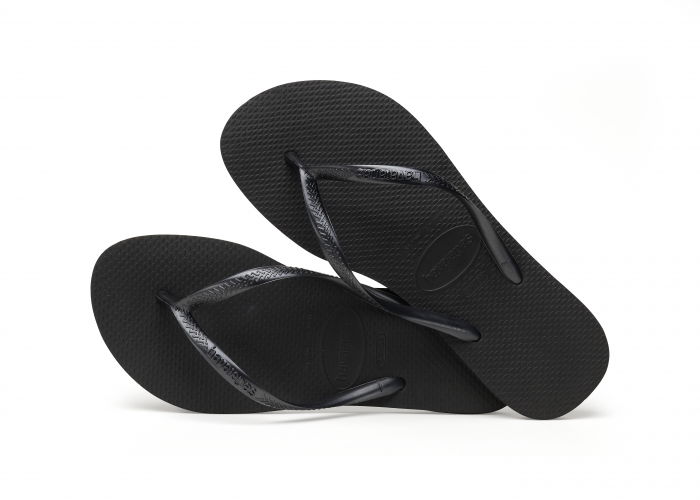 Papuci Havaianas slim din cauciuc natural,  negru