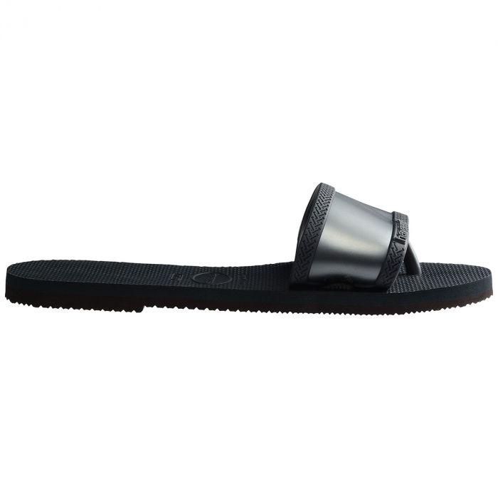 Papuci Havaianas slim din cauciuc natural cu banda gri si negru [5]