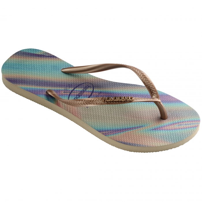 Papuci Havaianas slim din cauciuc natural,  degrade cu gri metalizat si mov [2]