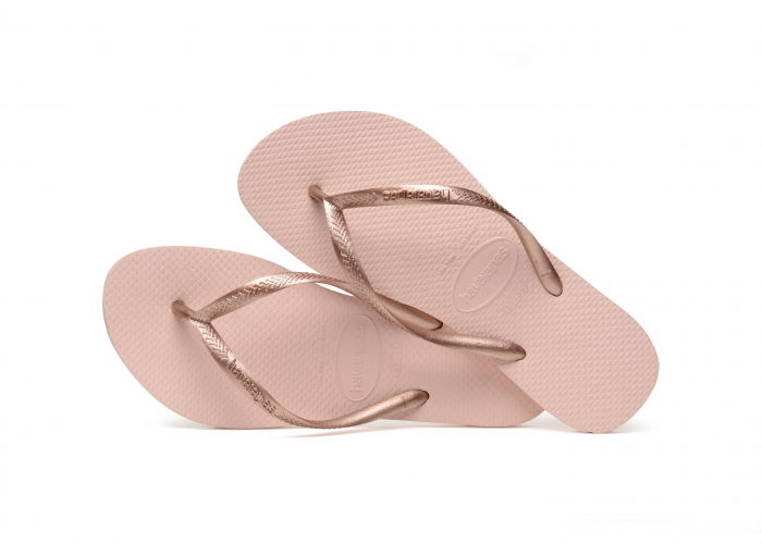 Papuci Havaianas slim din cauciuc natural, roz