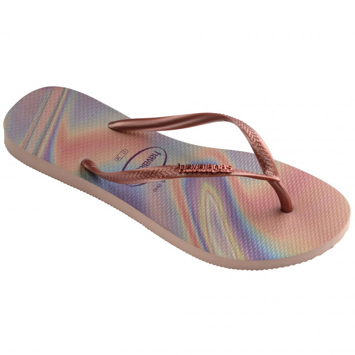 Papuci Havaianas slim din cauciuc natural,  degrade cu roz si mov [4]