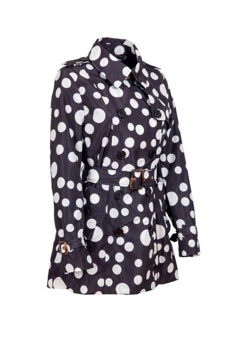 Pardesiu midi din fas negru cu buline albe [2]
