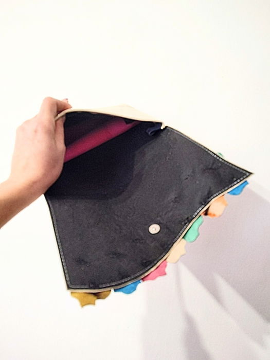 Plic ivoire din piele naturala, cu maci multicolori [2]