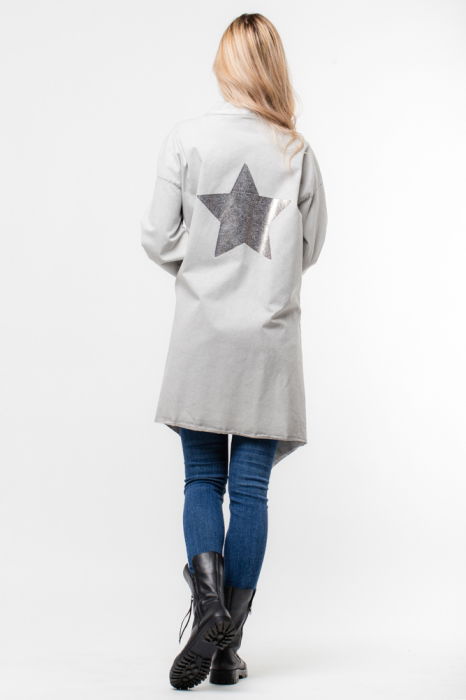 Jacheta gri asimetrica in colturi, cu stea pe spate [3]