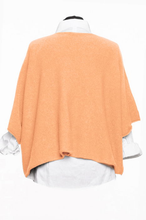 Pulover versatil cu maneca fluture din vascoza, piersica [2]