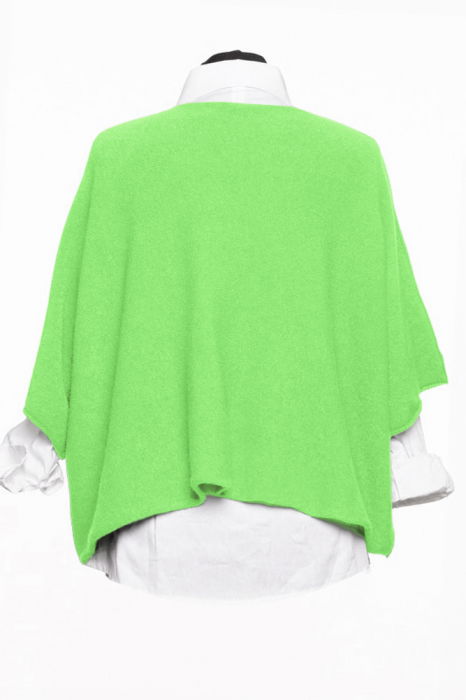 Pulover versatil cu maneca fluture din vascoza, verde praz [2]