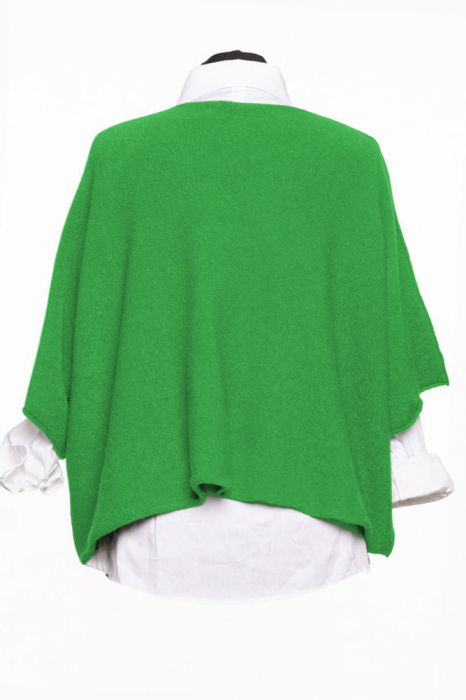 Pulover versatil cu maneca fluture din vascoza, verde [2]