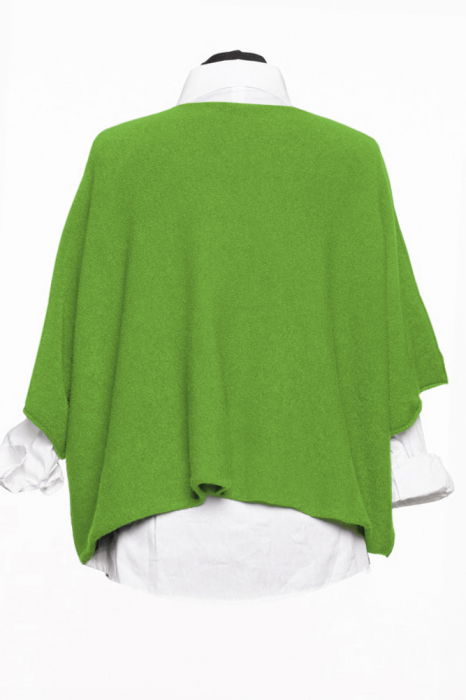 Pulover versatil cu maneca fluture din vascoza, verde crud [2]