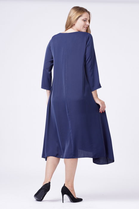 Rochie A-line bleumarin cu maneca lunga [6]