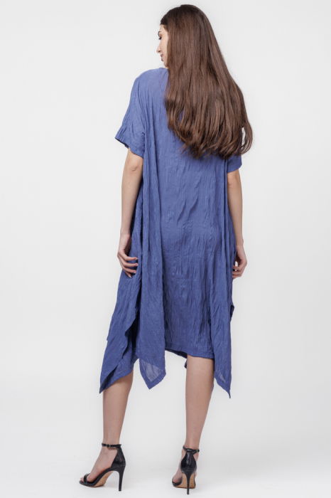 Rochie A-line in colturi albastru jeans [5]