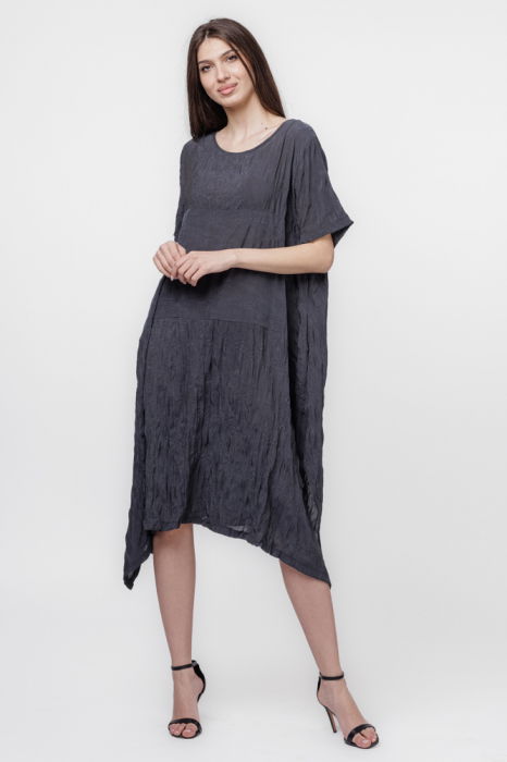 Rochie gri A-line in colturi