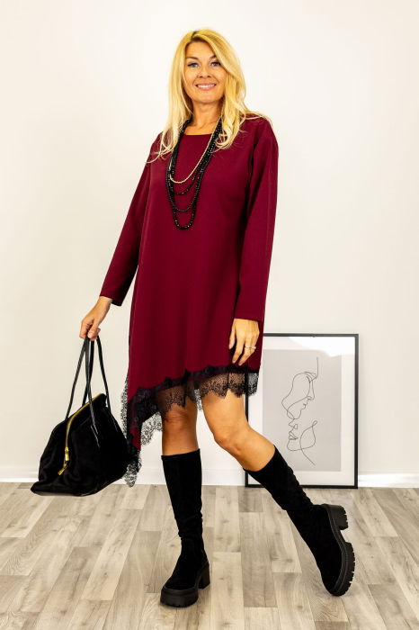 Rochie asimetrica, in colt, bordo cu dantela neagra [3]